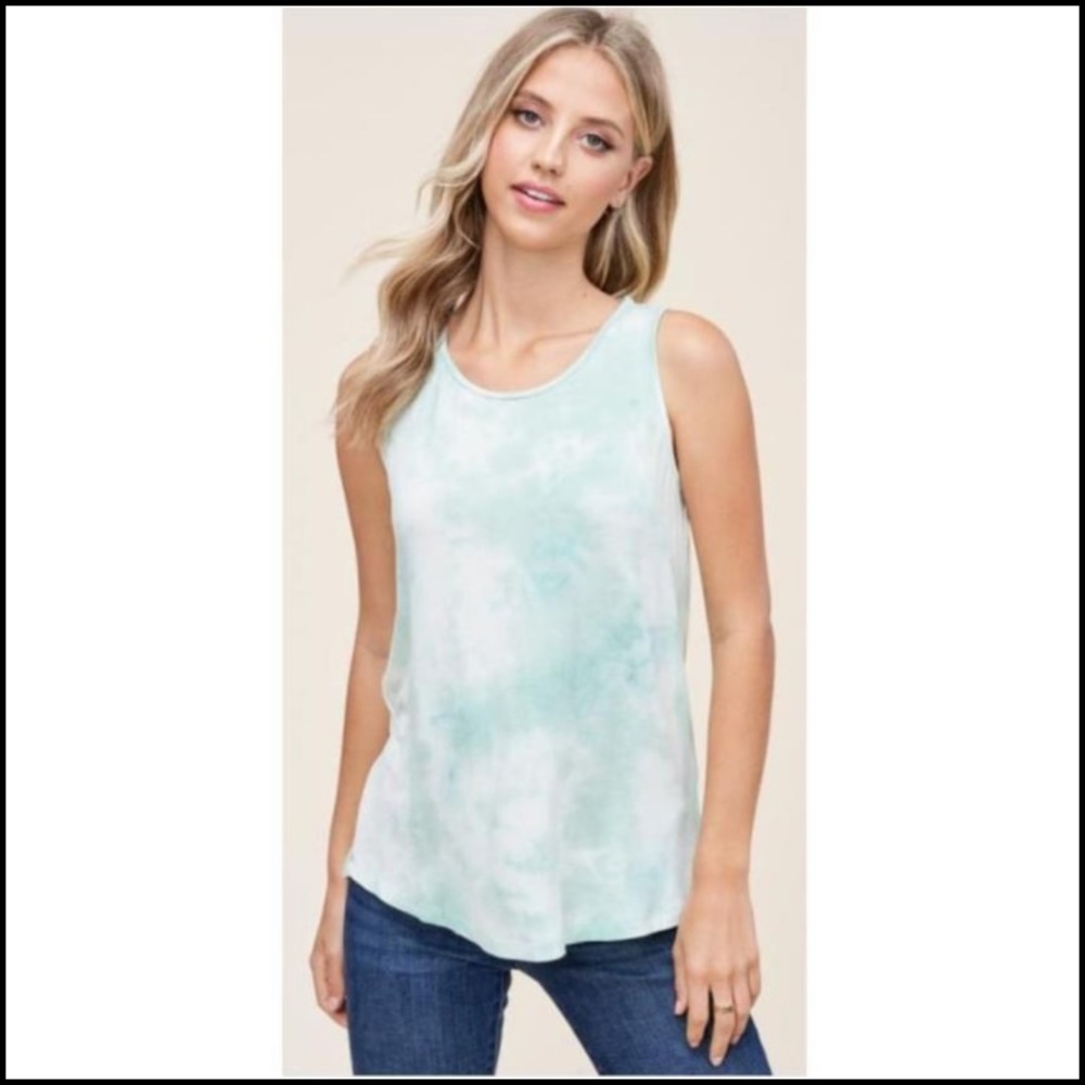 Mint tie dye tank